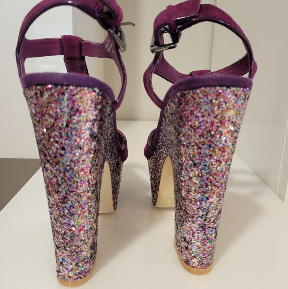ALDO SIZE 38 PURPLE HEELS - Picture 3 of 4